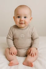 Μακρυμάνικο κορμάκι με κομψό τύπωμα