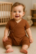 Σταυρωτό ολόσωμο σορτσάκι από 100% οργανικό βαμβάκι - Image 3