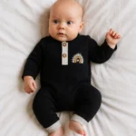 Βρεφική ολόσωμη φόρμα waffle με ουράνιο-τόξο