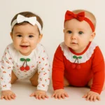 Μακρυμάνικα Σετ κορμάκια  2τμχ με κερασάκια - Image 2