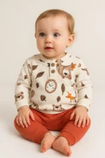Βρεφικό σετ  φόρμας με στάμπα ''ζωάκια''