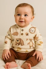 Βρεφικό σετ  φόρμας με στάμπα ''ζωάκια''